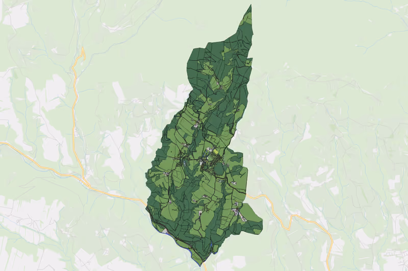 Kartenvorschau des Bodenverbrauchs der KG St. Lorenzen am Wechsel