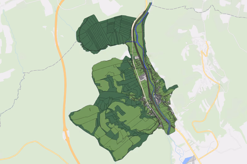 Kartenvorschau des Bodenverbrauchs der KG Sinnersdorf