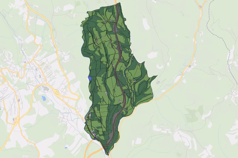 Kartenvorschau des Bodenverbrauchs der KG Tanzegg
