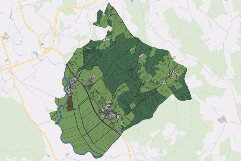 Kartenvorschau des Bodenverbrauchs der KG Hofing
