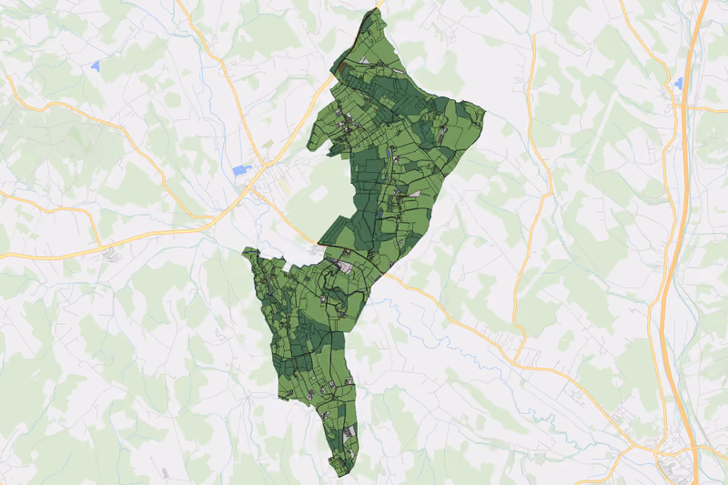 Kartenvorschau des Bodenverbrauchs der KG Kopfing