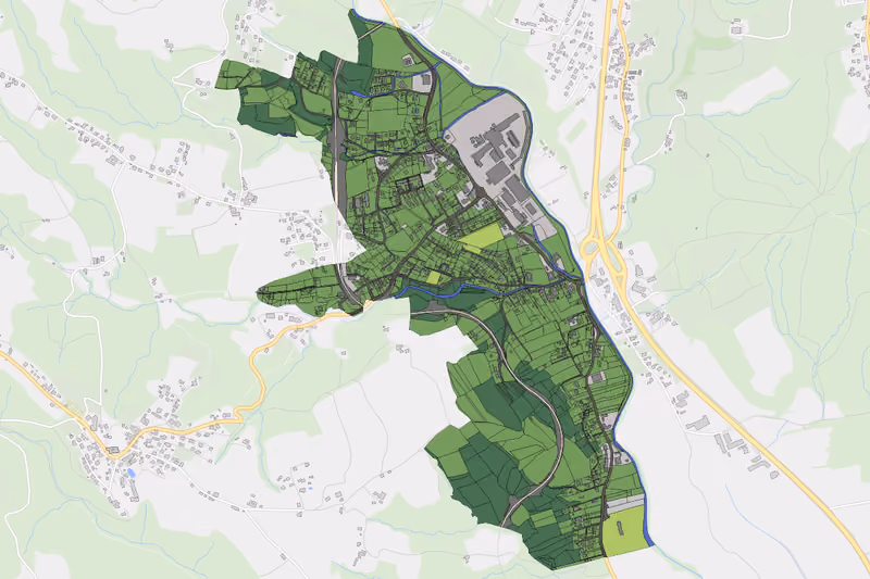 Kartenvorschau des Bodenverbrauchs der KG Rohrbach an der Lafnitz