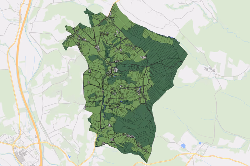 Kartenvorschau des Bodenverbrauchs der KG Rohrbach bei Waltersdorf