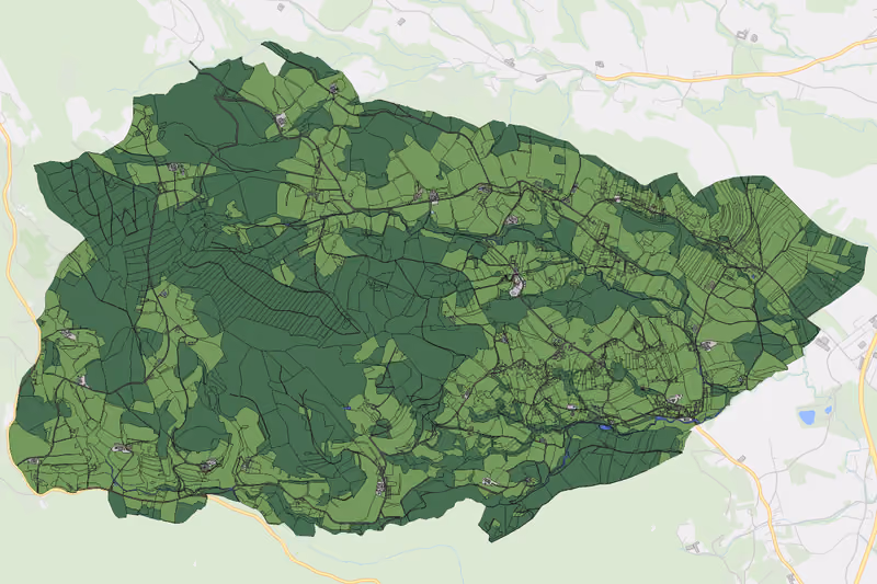 Kartenvorschau des Bodenverbrauchs der KG Staudach