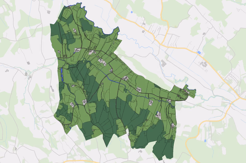 Kartenvorschau des Bodenverbrauchs der KG Nörning