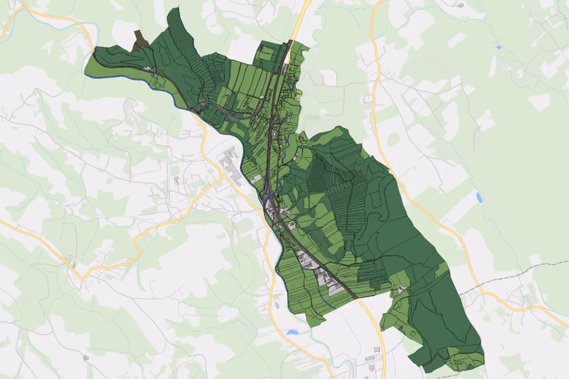 Kartenvorschau des Bodenverbrauchs der KG Rohrbach-Schlag
