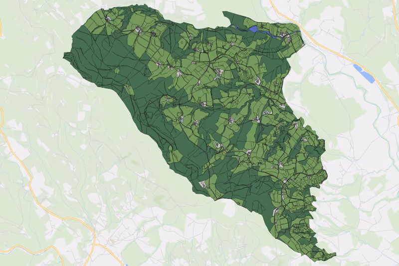 Kartenvorschau des Bodenverbrauchs der KG Hinteregg