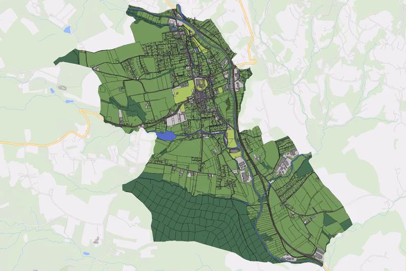 Kartenvorschau des Bodenverbrauchs der KG Pöllau