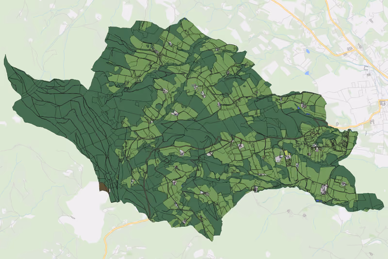 Kartenvorschau des Bodenverbrauchs der KG Rabenwald