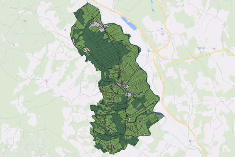 Kartenvorschau des Bodenverbrauchs der KG Schönau