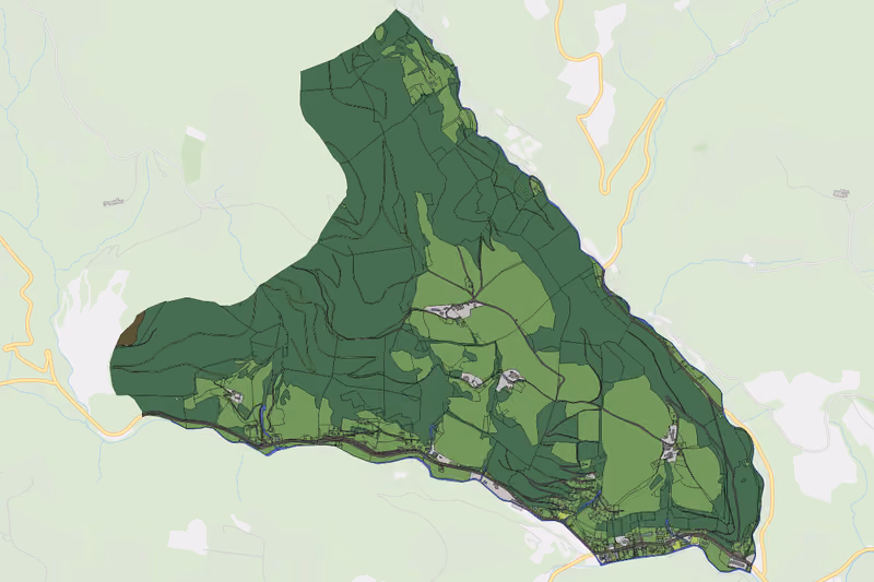 Kartenvorschau des Bodenverbrauchs der KG Arzberg