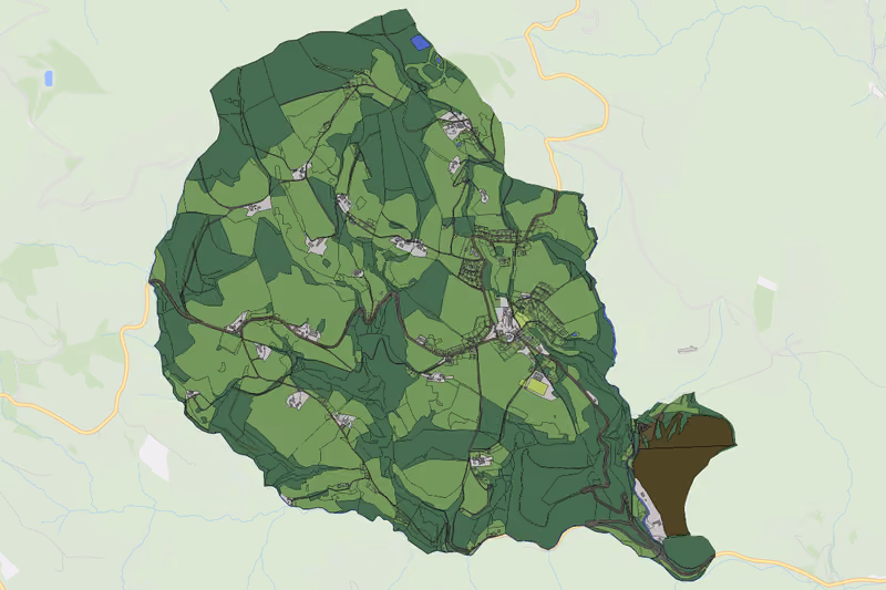 Kartenvorschau des Bodenverbrauchs der KG Kirchenviertl