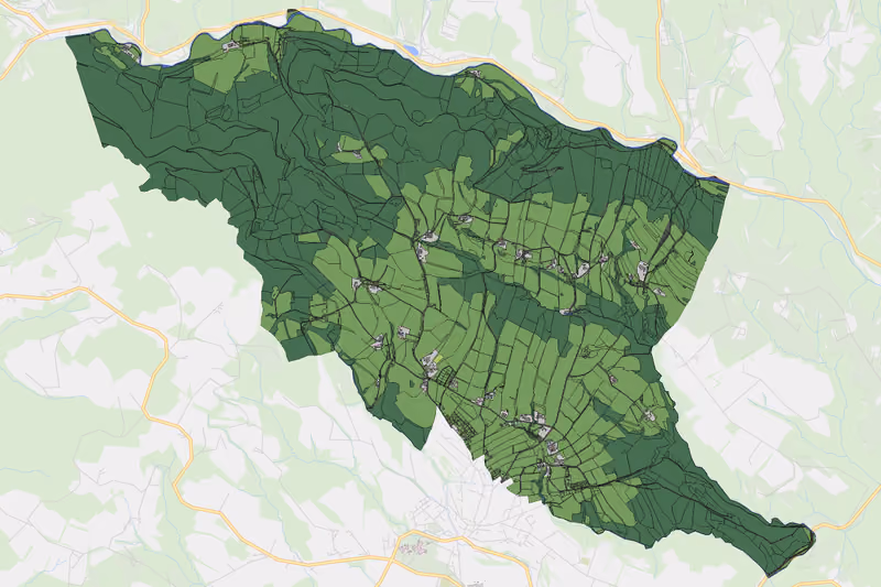 Kartenvorschau des Bodenverbrauchs der KG Riegersbach