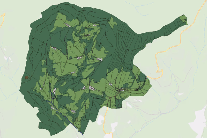Kartenvorschau des Bodenverbrauchs der KG Rieglerviertl