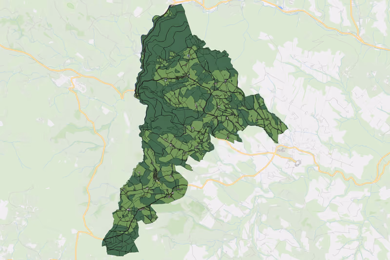 Kartenvorschau des Bodenverbrauchs der KG Vornholz