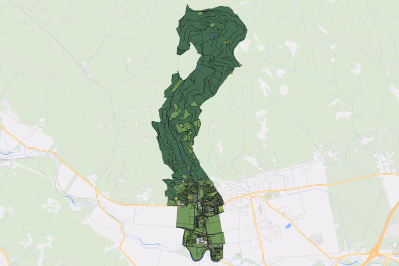 Kartenvorschau des Bodenverbrauchs der KG Dietersdorf