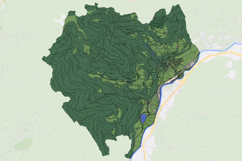 Kartenvorschau des Bodenverbrauchs der KG Frauenburg