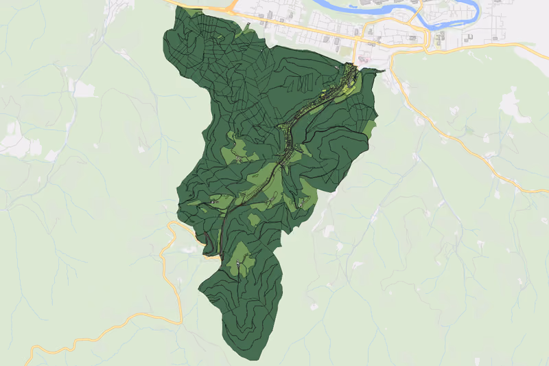 Kartenvorschau des Bodenverbrauchs der KG Oberweg