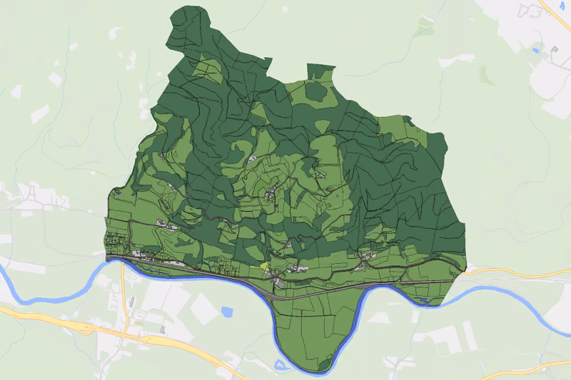 Kartenvorschau des Bodenverbrauchs der KG Pichlhofen