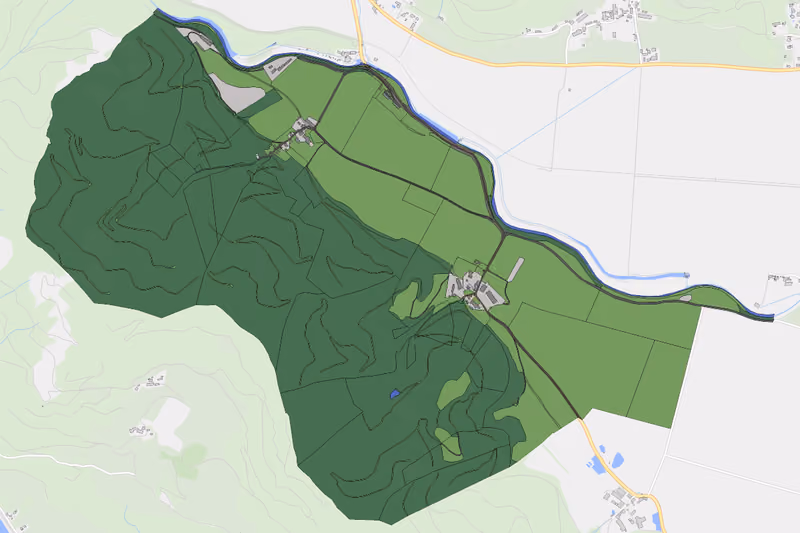 Kartenvorschau des Bodenverbrauchs der KG Tiefenbach