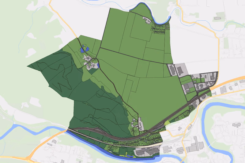 Kartenvorschau des Bodenverbrauchs der KG Waltersdorf