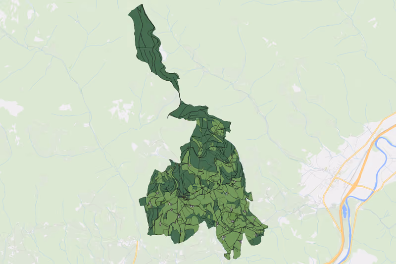 Kartenvorschau des Bodenverbrauchs der KG Greuth