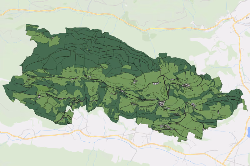 Kartenvorschau des Bodenverbrauchs der KG Freiberg
