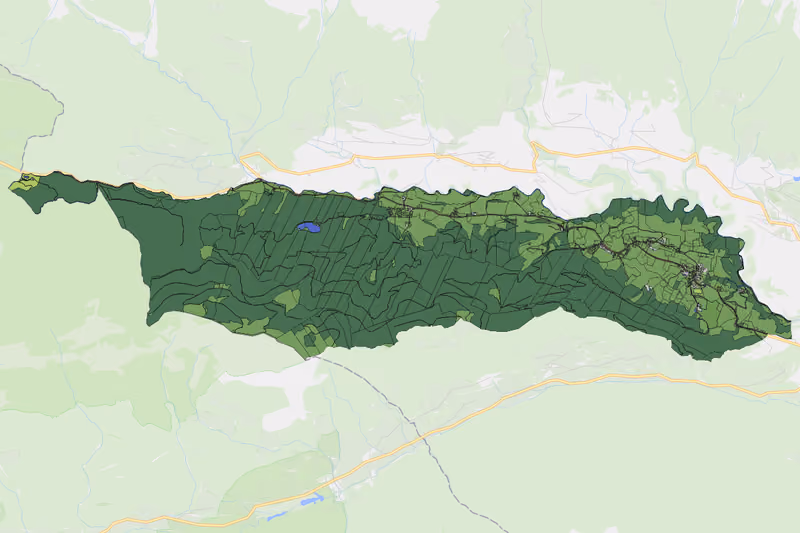 Kartenvorschau des Bodenverbrauchs der KG Krakauschatten