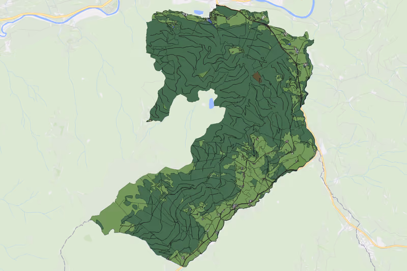 Kartenvorschau des Bodenverbrauchs der KG Laßnitz-Murau