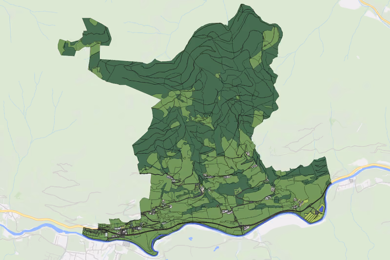 Kartenvorschau des Bodenverbrauchs der KG St. Georgen ob Murau
