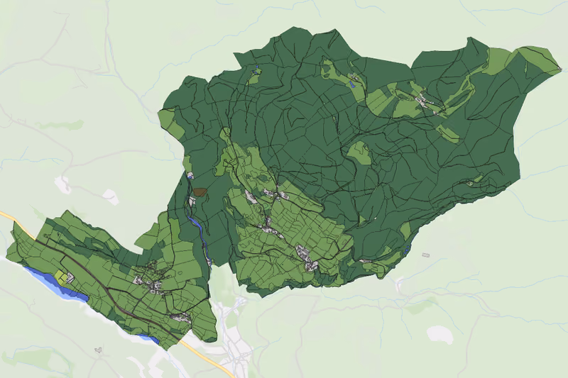 Kartenvorschau des Bodenverbrauchs der KG Jakobsberg
