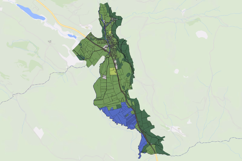 Kartenvorschau des Bodenverbrauchs der KG Mühlen