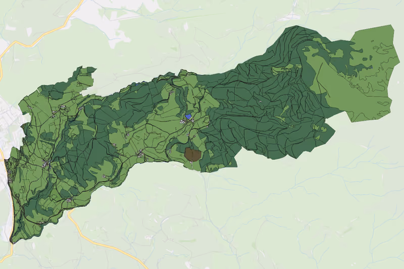 Kartenvorschau des Bodenverbrauchs der KG St. Georgen