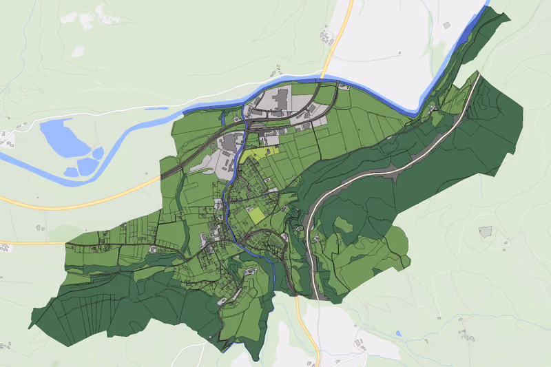 Kartenvorschau des Bodenverbrauchs der KG Teufenbach