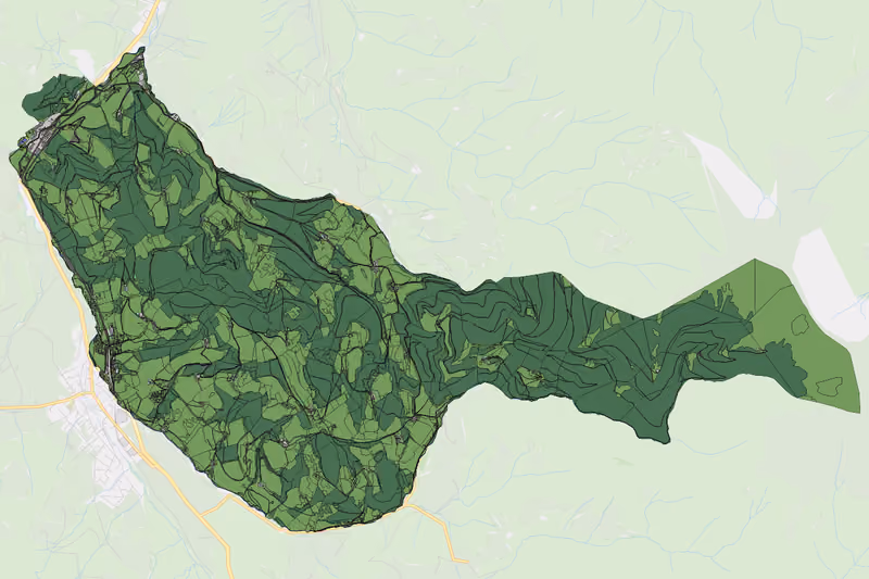 Kartenvorschau des Bodenverbrauchs der KG Obdachegg