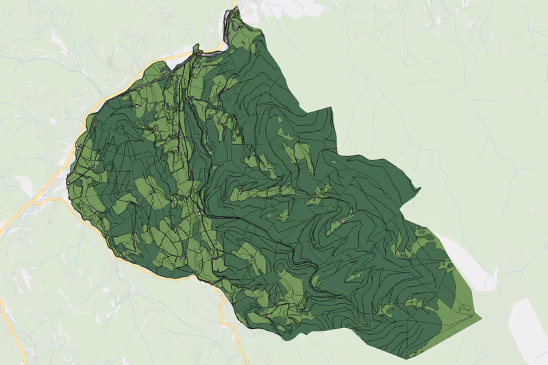 Kartenvorschau des Bodenverbrauchs der KG Schwarzenbach
