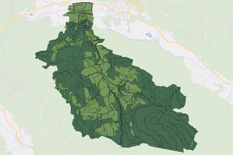 Kartenvorschau des Bodenverbrauchs der KG Hinterburg