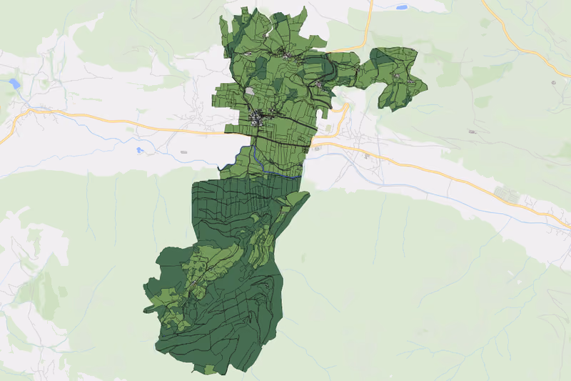 Kartenvorschau des Bodenverbrauchs der KG Mitterdorf