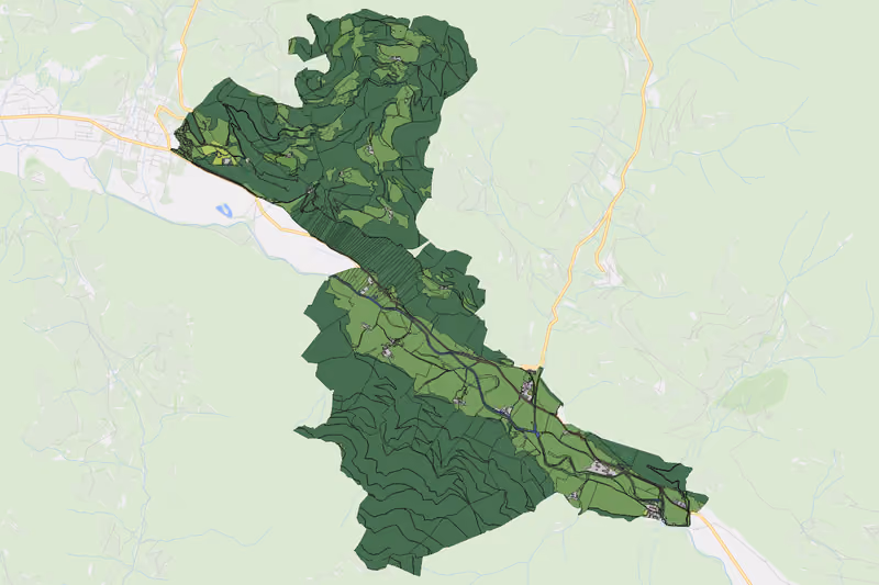 Kartenvorschau des Bodenverbrauchs der KG Raiming