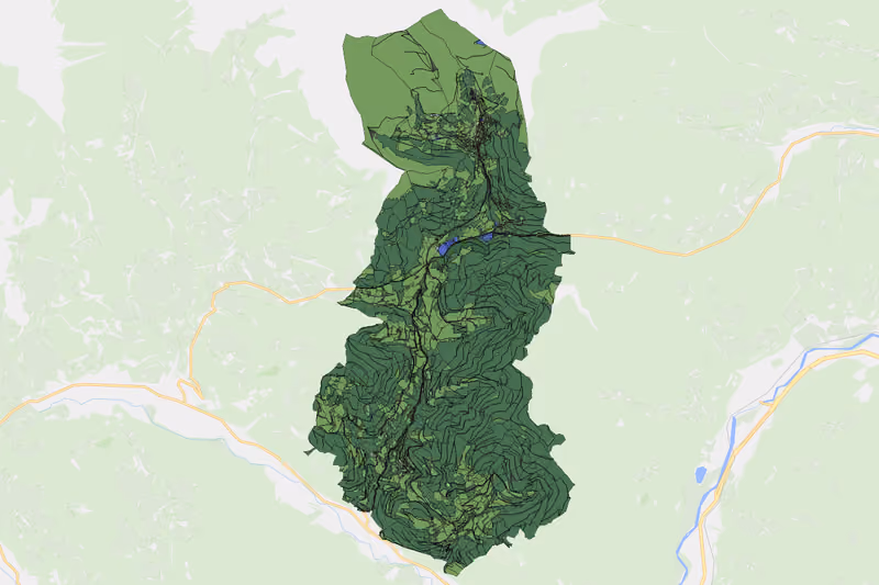 Kartenvorschau des Bodenverbrauchs der KG Schönberg