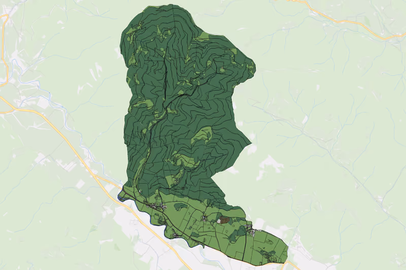 Kartenvorschau des Bodenverbrauchs der KG Oberkurzheim
