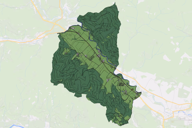 Kartenvorschau des Bodenverbrauchs der KG Unterzeiring