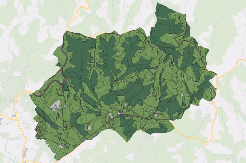 Kartenvorschau des Bodenverbrauchs der KG Fötschach