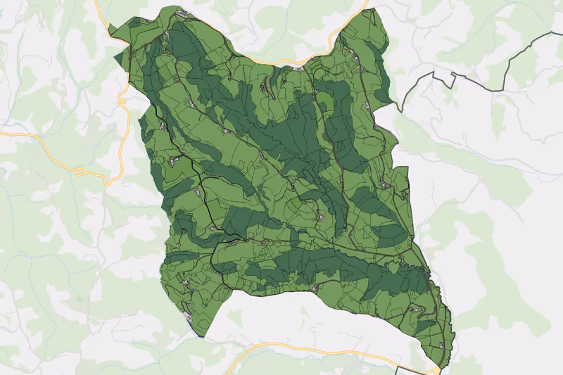 Kartenvorschau des Bodenverbrauchs der KG Glanz