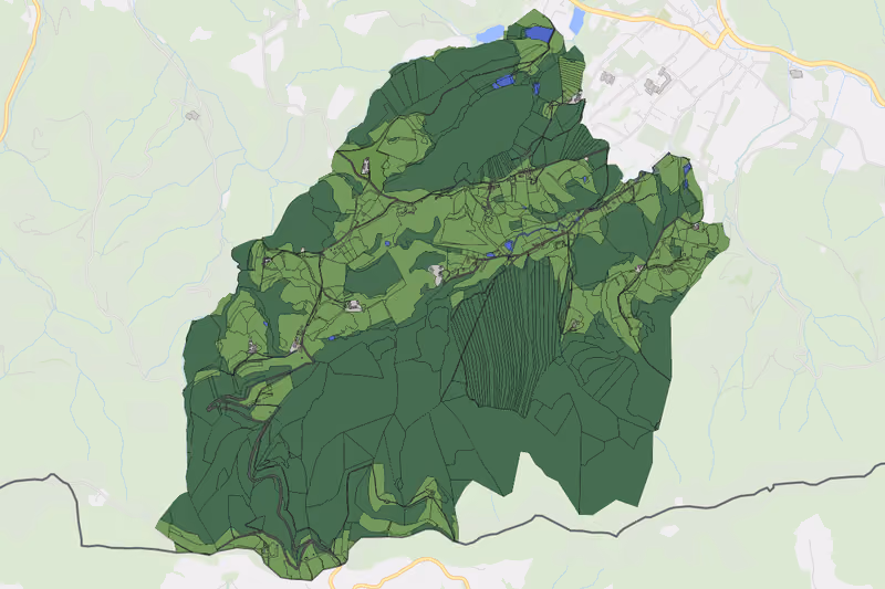 Kartenvorschau des Bodenverbrauchs der KG Hardegg