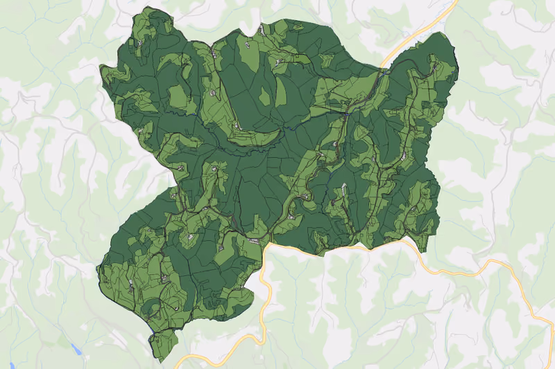 Kartenvorschau des Bodenverbrauchs der KG Kranach
