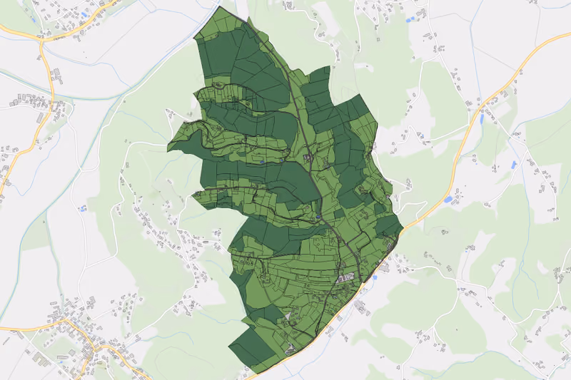 Kartenvorschau des Bodenverbrauchs der KG Nestelbach