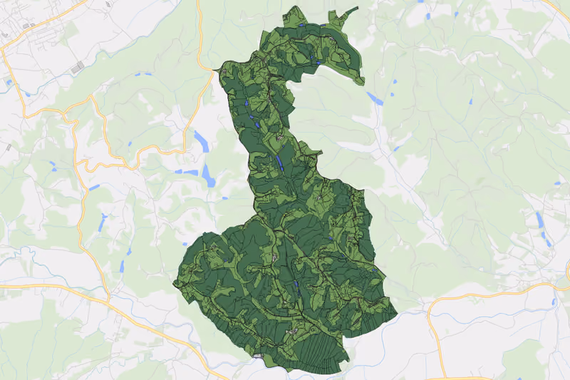 Kartenvorschau des Bodenverbrauchs der KG Obergreith