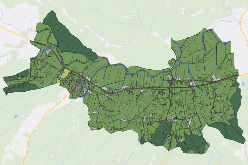 Kartenvorschau des Bodenverbrauchs der KG Oberhaag
