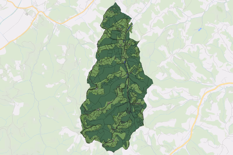 Kartenvorschau des Bodenverbrauchs der KG Oberfahrenbach